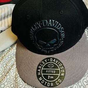 Harley-Davidson Black and Gray Fitted Cap